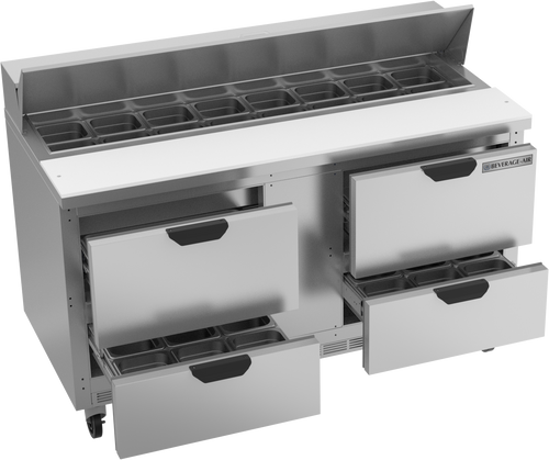 SPED60HC-16-4 | 60" Sandwich Prep Table Four Drawers Standard Top