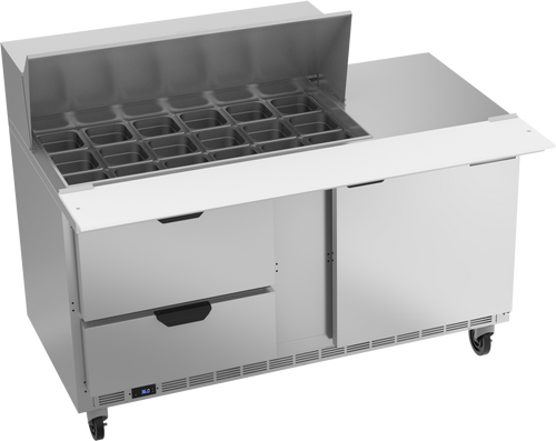 SPED60HC-18M-2 | 60" Sandwich Prep Table Two Drawers One Door Mega Top