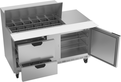 SPED60HC-18M-2 | 60" Sandwich Prep Table Two Drawers One Door Mega Top