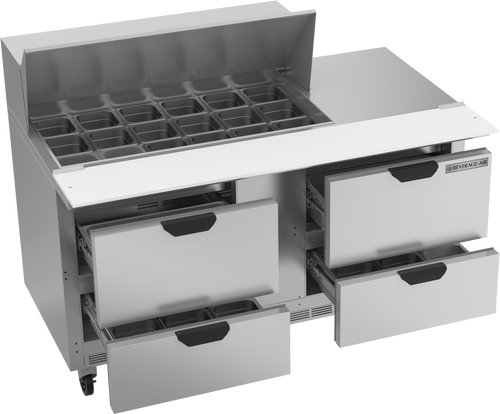 SPED60HC-18M-4 | 60" Sandwich Prep Table Four Drawers Mega Top