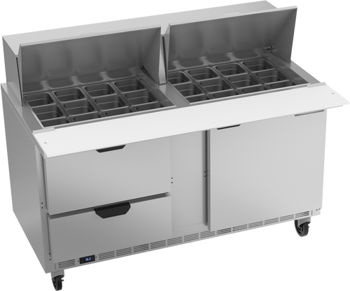 SPED60HC-24M-2 | 60" Sandwich Prep Table Two Drawers One Door Mega Top