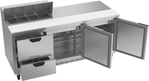 SPED72HC-08-2 | 72" Sandwich Prep Table Two Drawers Two Doors Standard Top