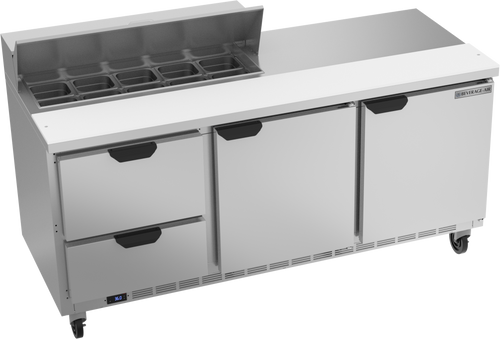 SPED72HC-10-2 | 72" Sandwich Prep Table Two Drawers Two Doors Standard Top
