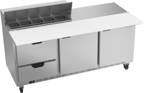 SPED72HC-10C-2 | 72" Sandwich Prep Table Two Drawers Two Doors with 17" Cutting Board