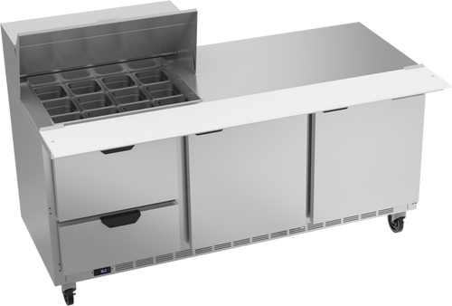 SPED72HC-12M-2 | 72" Sandwich Prep Table Two Drawers Two Doors Mega Top