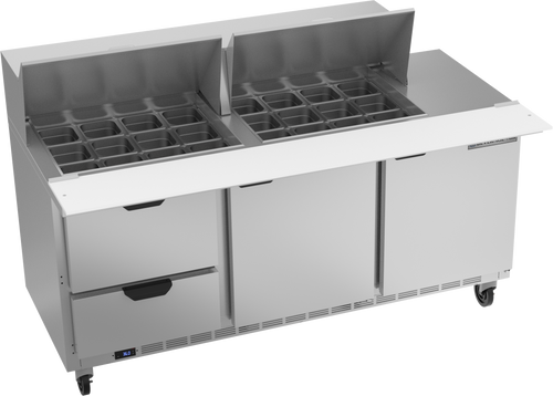 SPED72HC-24M-2 | 72" Sandwich Prep Table Two Drawers Two Doors Mega Top