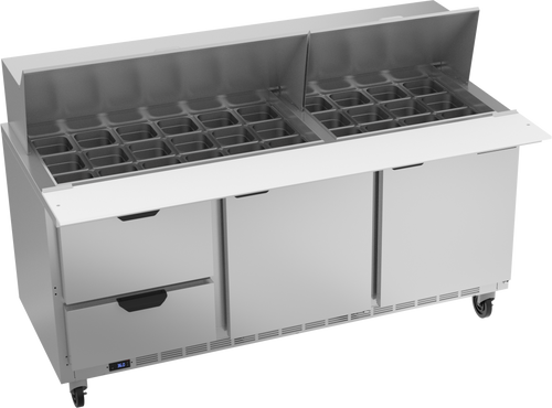 SPED72HC-30M-2 | 72" Sandwich Prep Table Two Drawers Two Doors Mega Top
