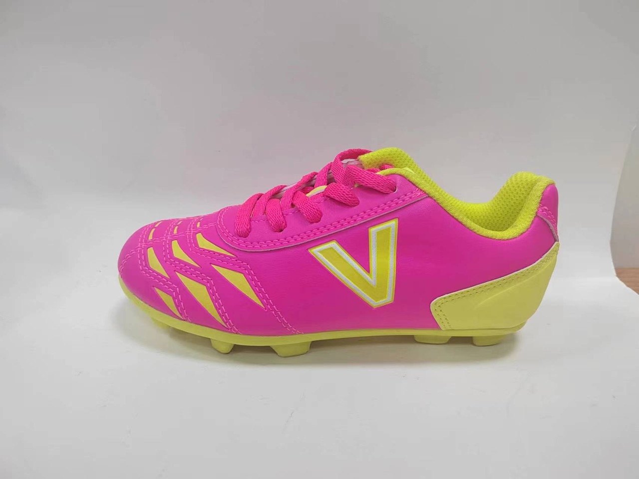 Bulk 12 Pairs Size 8C- Victor Sierra Kids Cattura MD Jr Soccer Shoes Pink-Yellow