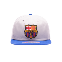Barcelona 'Swingman' Adjustable Snapback Soccer Hat - Grey / Blue