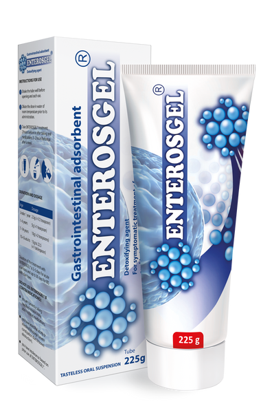 Enterosgel 225g tube and carton.