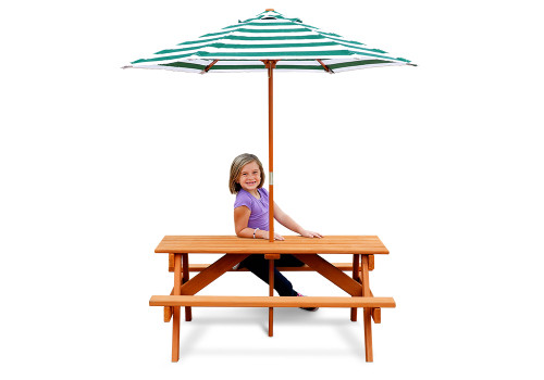 Children's Picnic Table with Shade Umbrella