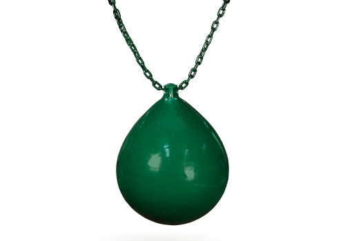 Green Buoy ball with green chain on white background.