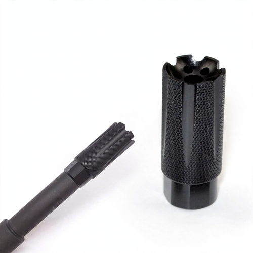 Long Round Textured - Flash Hider Muzzle Brake