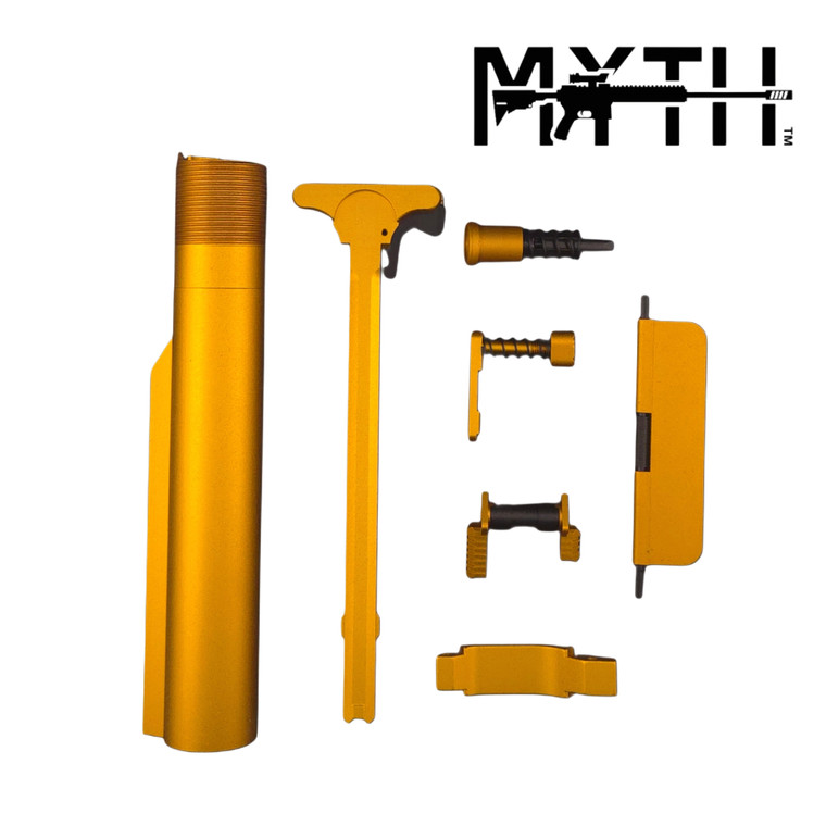 Enhanced Upper & Lower Parts Kit - AR15 AR22 AR9 - Anodized Gold