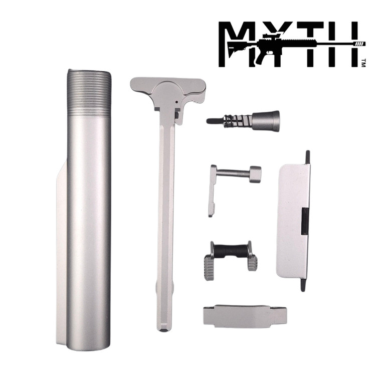 Enhanced Upper & Lower Parts Kit - AR15 AR22 AR9 - Anodized Silver