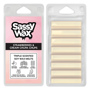 Strawberries & Cream Chupa Chups Triple Scented Soy Wax Melts 8 Pack Strawberries & Cream Chupa Chups Triple Scented Soy Wax Melts 8 Pack