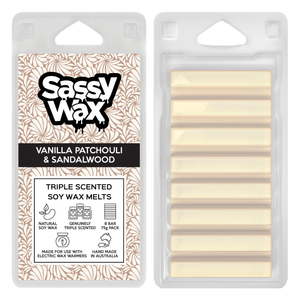 Vanilla Patchouli & Sandalwood Triple Scented Soy Wax Melts 8 Pack