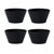Black Silicone Flip Cups 4 Pack