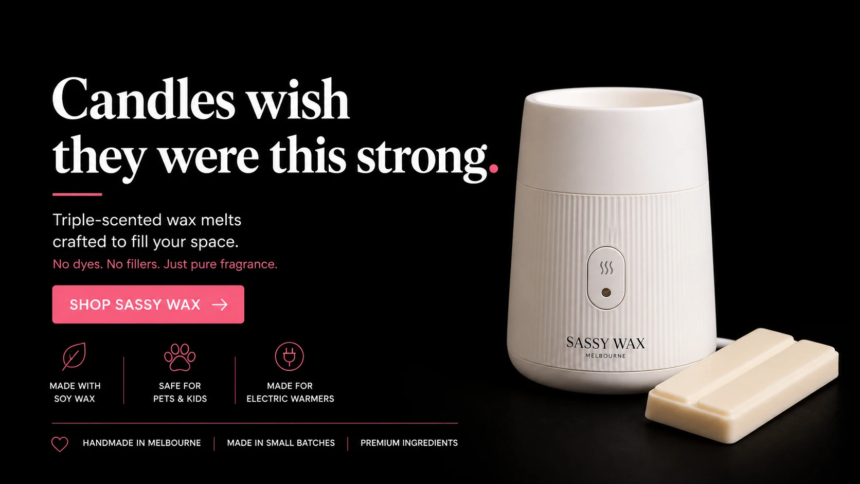 Electric wax warmer with soy wax melt bars, triple scented wax melts Australia, flame-free home fragrance safe for pets and kids.