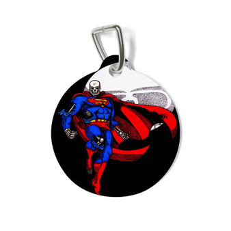 Superman Skeleton Pet Tag for Cat Kitten Dog