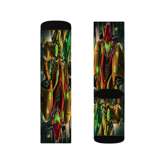 Samus Aran Metroid White Socks Sublimation Polyester Unisex