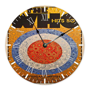 The Who Hits 50 Wall Clock Round Wooden Non-ticking