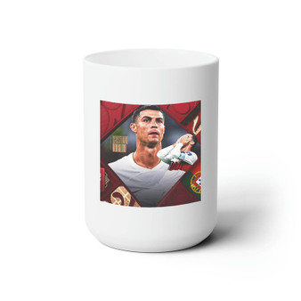 Cristiano Ronaldo White Ceramic Mug 15oz Sublimation