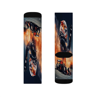 Max Verstappen F1 Socks Sublimation White Polyester Unisex