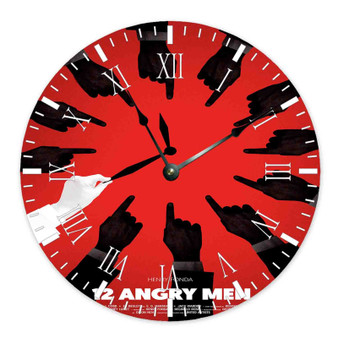 12 Angry Men Wall Clock Round Wooden Non-ticking