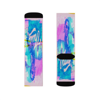 Young Thug Socks Sublimation White Polyester Unisex