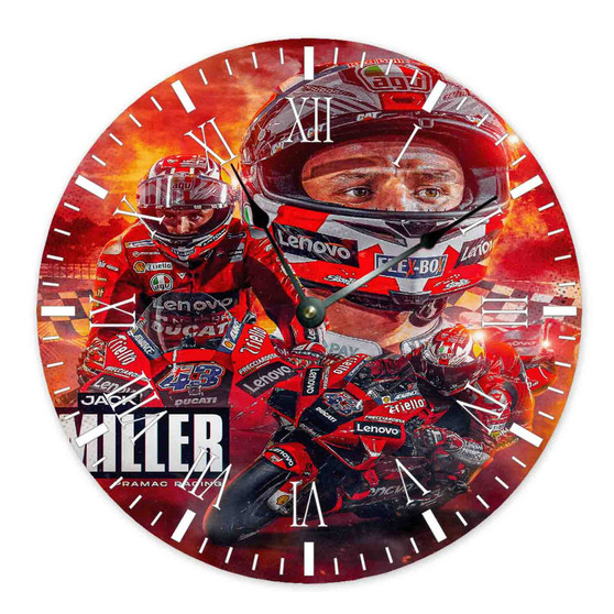 Jack Miller Wall Clock Wooden Round Non-ticking