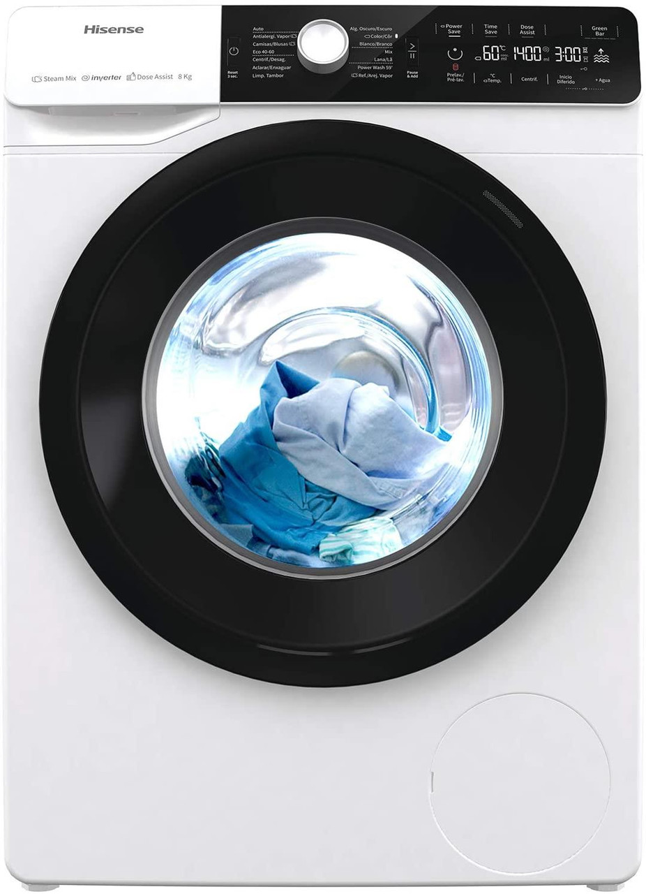 Hisense WFGA80141VM Washing Machine-8kg-1400RPM-White