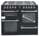 Flavel MLN10FR Dual Fuel Range Cooker 100cm Black Gas Hob Electric Oven