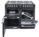 Flavel MLN10FR Dual Fuel Range Cooker 100cm Black Gas Hob Electric Oven