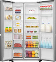 Hisense RS840N4WCE Non-Plumbed American Style Fridge Freezer - Stainless Steel