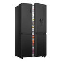 Hisense RS840N4WFE Non-Plumbed American Style Fridge Freezer - Black Steel