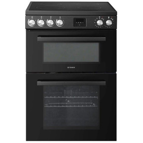 Teknix TKED64B/2 60cm Ceramic Twin Cavity Electric Cooker - Black
