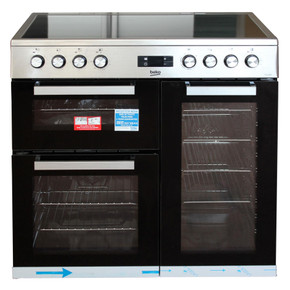 Beko KDVC90X 90cm Electric double oven range cooker Stainless Steel