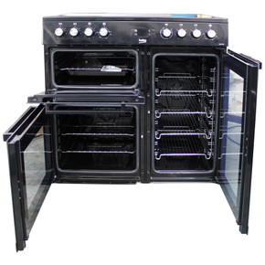 Beko KDVC90K 90cm Electric double oven range cooker  Black