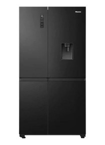 Hisense RS840N4WFE Non-Plumbed American Style Fridge Freezer - Black Steel