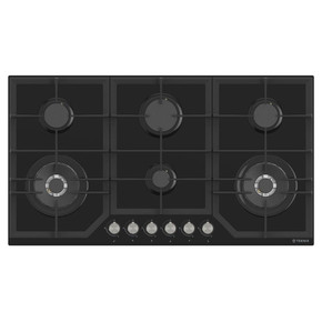 Teknix BITK290GH6B 90cm Glass Hob - Black