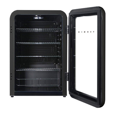 Teknix UC255LRGB Under Counter Larder Glass Door Fridge - Black