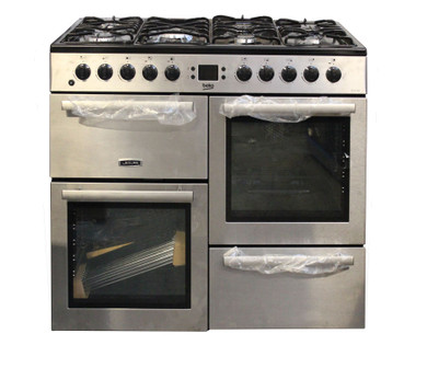 Beko BDVF100X 100 cm double oven range cooker