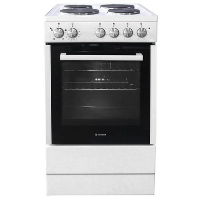 Teknix TKES54W 50cm Solid Plate Single Cavity Electic Cooker - White