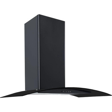 Culina CG90BKPF 90cm Curved Glass Chimney Hood - Black