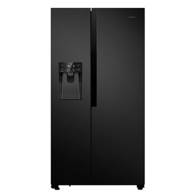 Teknix THSBS1791INBIX American 2 Door Side by Side Fridge Freezer - Black Stainless