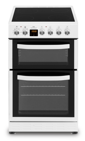 New World NWTOP53DCW 50cm Double Oven Electric Cooker - White