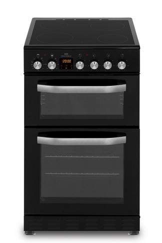 New World NWTOP53DCB 50cm Double Oven Electric Cooker - Black