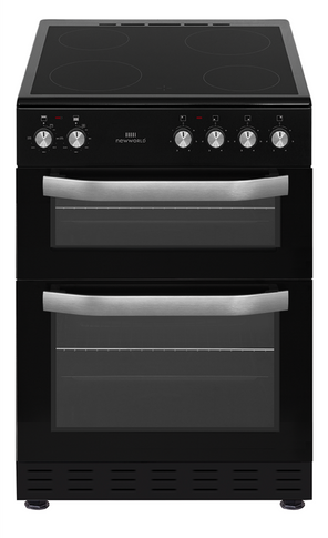 New World NWMID63CB 60cm Twin Cavity Electric Cooker - Black