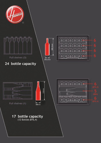 Hoover HWCB45UKBM Wine Cooler - Black